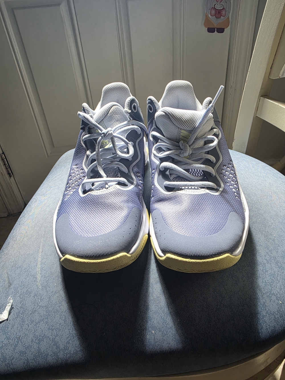 Nike Kids Sneakers in Light Blue with Yellow Trim